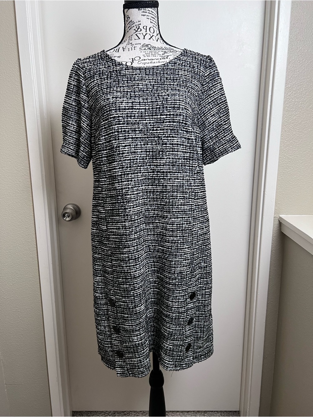 Bouclé Knit Autumn wedding guest dress office workwear Size 8